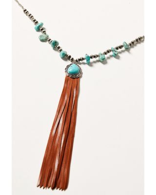 Cowgirl Confetti Women's Stir It Up Beaded Turquoise Tassel Necklace