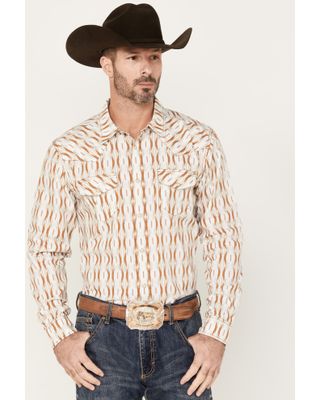 Gibson Men's Old Creek Geo Print Long Sleeve Pearl Snap Western Shirt