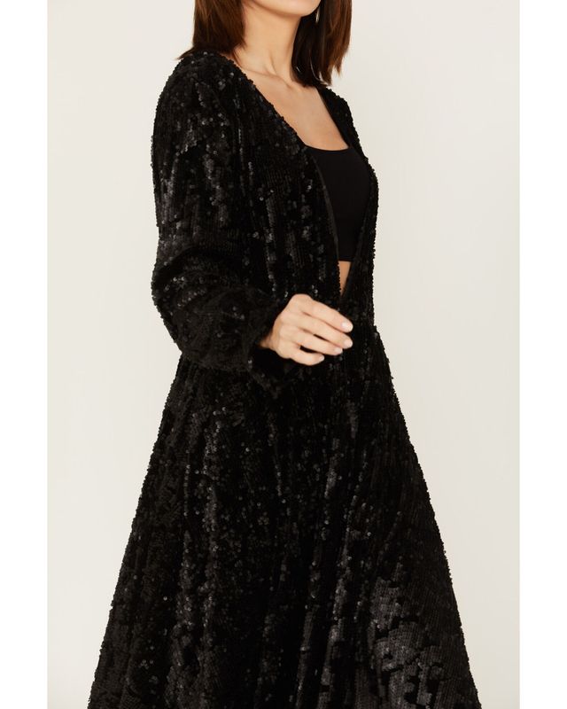 Black Multi Sequin Duster – Shop Solis