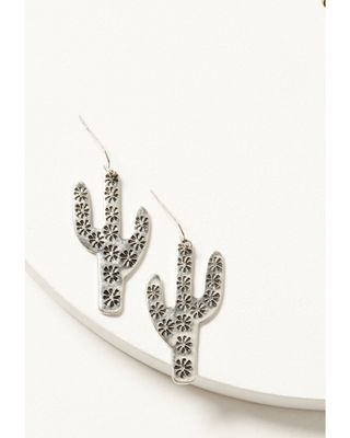 Shyanne Women's Oversized Floral Pressed Cactus Earrings