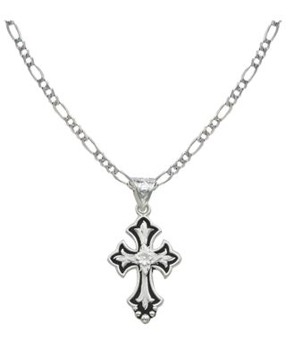 Montana Silversmiths Silver and Black Cross Necklace
