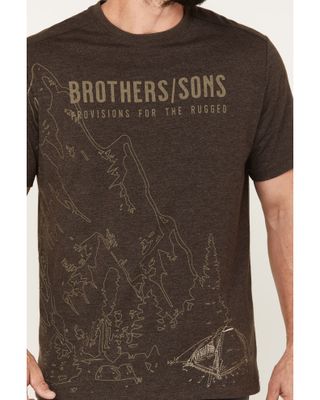 Brothers & Sons Men's Mountain Base Embroidered Short Sleeve Graphic T-Shirt