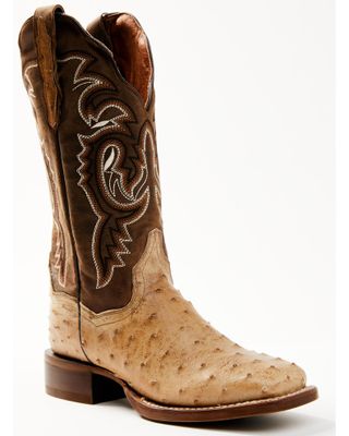 Dan Post Women's Exotic Full Quill Ostrich Western Boots - Broad Square Toe