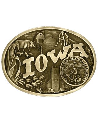 Montana Silversmiths Iowa State Heritage Attitude Belt Buckle