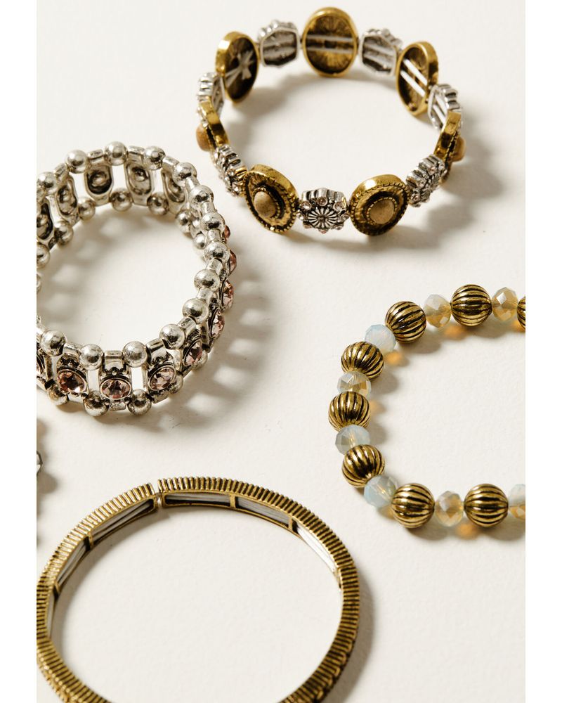 Shyanne Women's Champagne Chateau Gold Multi-Stretch Bracelet Set