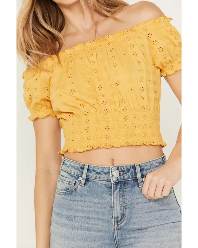 UO Pointelle Button-Through Top