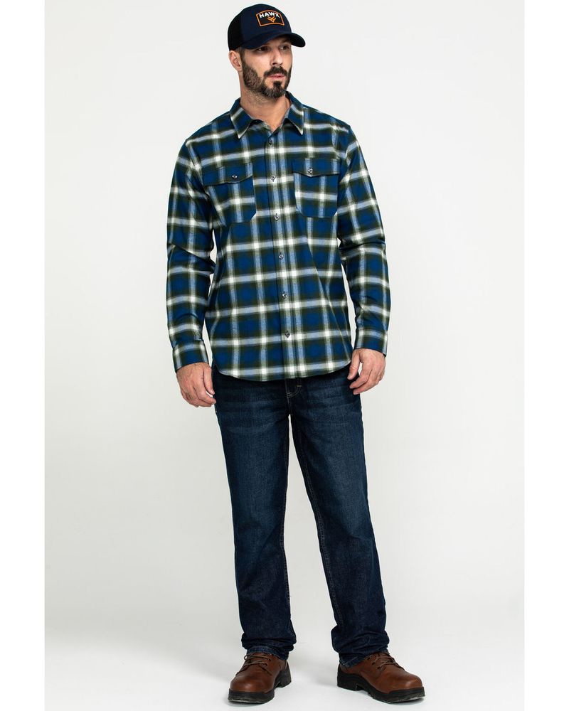 Hawx Men's Lineman Plaid Stretch Flannel Long Sleeve Work Shirt