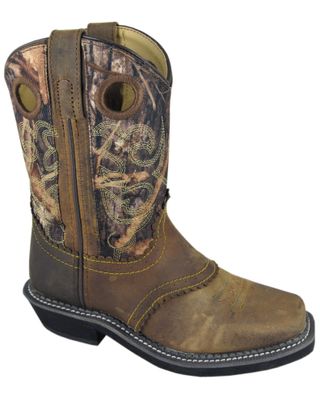 Smoky Mountain Boys' Pawnee Camo Western Boots - Broad Square Toe