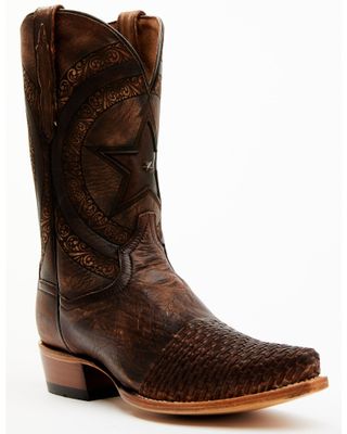 Dan Post Men's Embossed Star & Studded Basketweave Western Leather Boots - Snip Toe