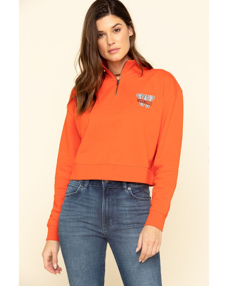 Wrangler Modern Women's Orange 1/4 Zip Pullover | Alexandria Mall