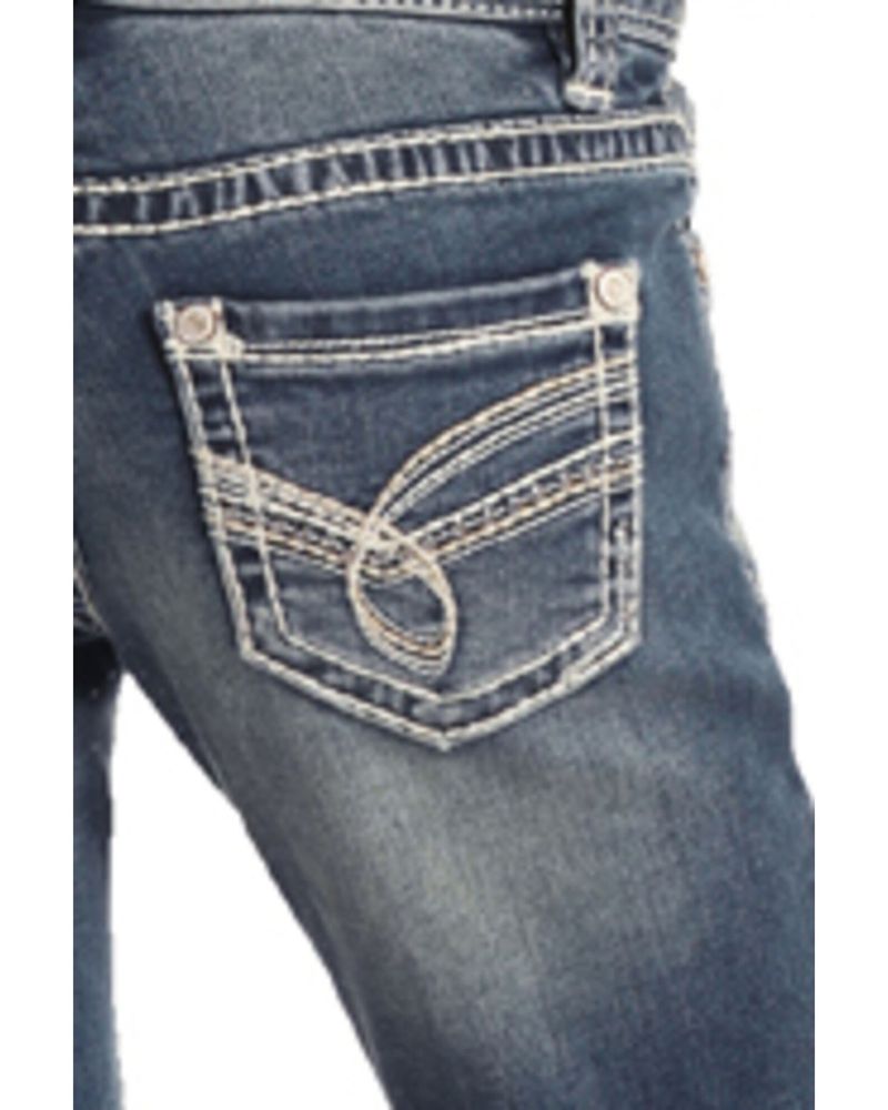 Rock & Roll Denim Girls' Medium Vintage Scroll Bootcut Jeans