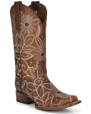 Corral Women's Floral Embroidered Western Boots - Square Toe