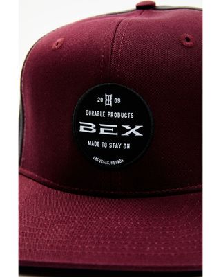Bex Men's Burgundy Colair Flat Bill Round Patch Ball Cap