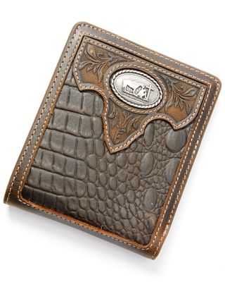 Cody James Men's Croc Embossed Bifold Wallet