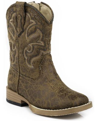 Roper Toddler Boys' Distressed Faux Leather Western Boots - Square Toe