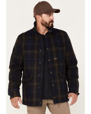 Powder River Outfitters Men's Full Snap Large Plaid Wool Jacket