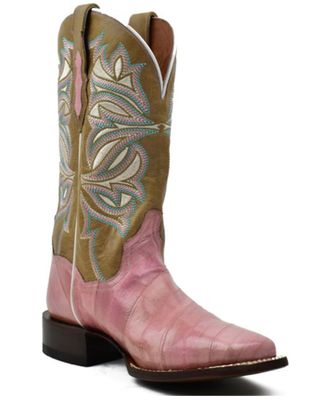 Dan Post Women's Eel Exotic Western Boots - Broad Square Toe