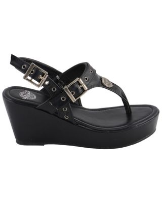 Milwaukee Leather Women's Buckle Strap Wedge Sandals