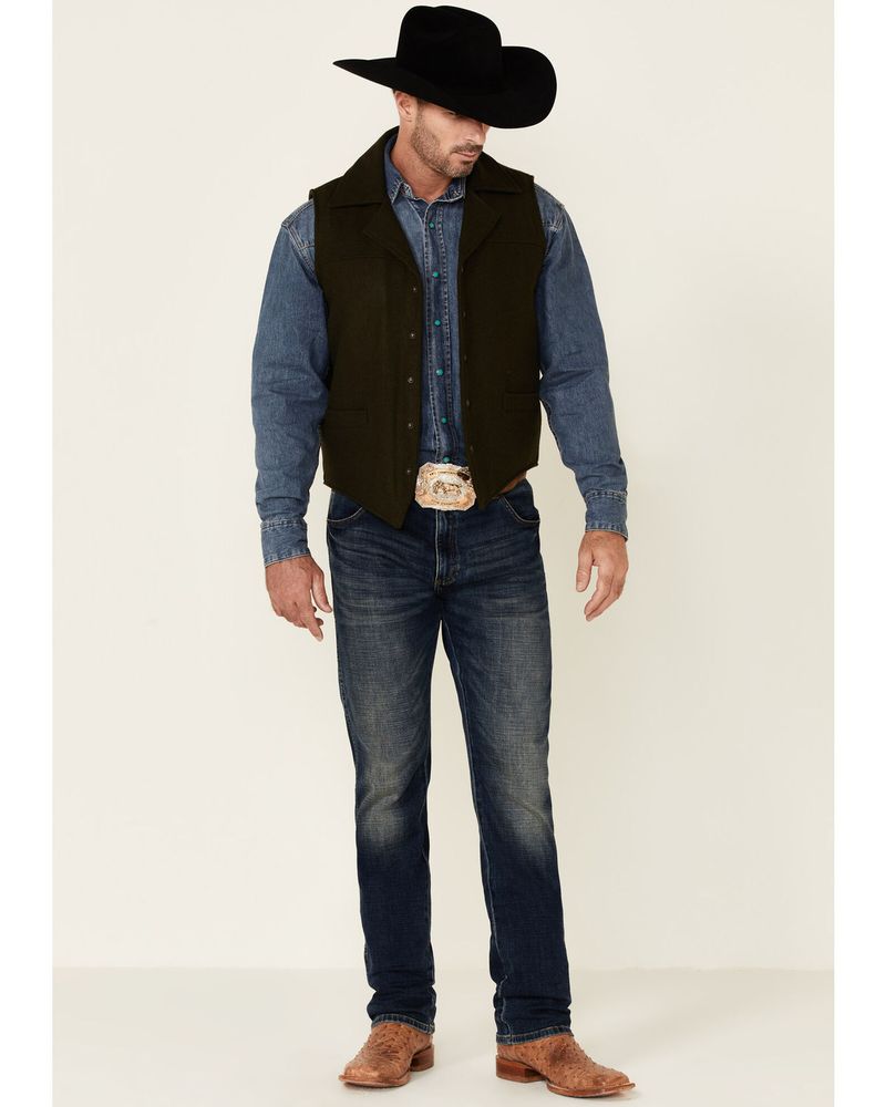 Cripple Creek Men's Concealed Carry Wool Snap-Front Collared Vest