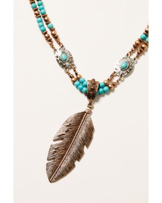 Shyanne Women's Cactus Rose Feather Necklace