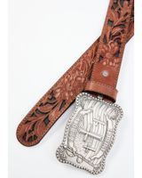 Cody James Men's God Bless America Cross Buckle Leather Belt