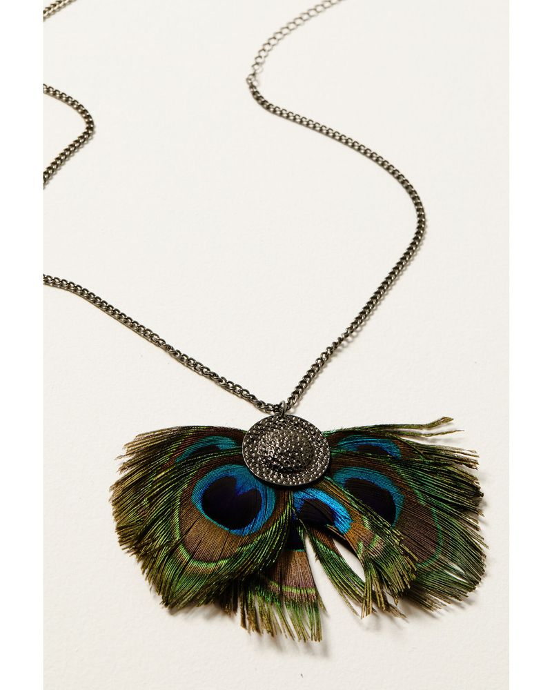 Shyanne Women's Enchanted Forest Peacock Feather Necklace