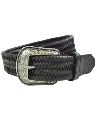 Wrangler Men's Black Stretch Braid Leather Belt