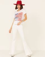 Cut & Paste Women's Stars Stripes Forever Graphic Crop Tee