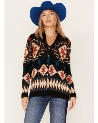 Cotton & Rye Women's Southwestern Print Knit Cardigan Sweater