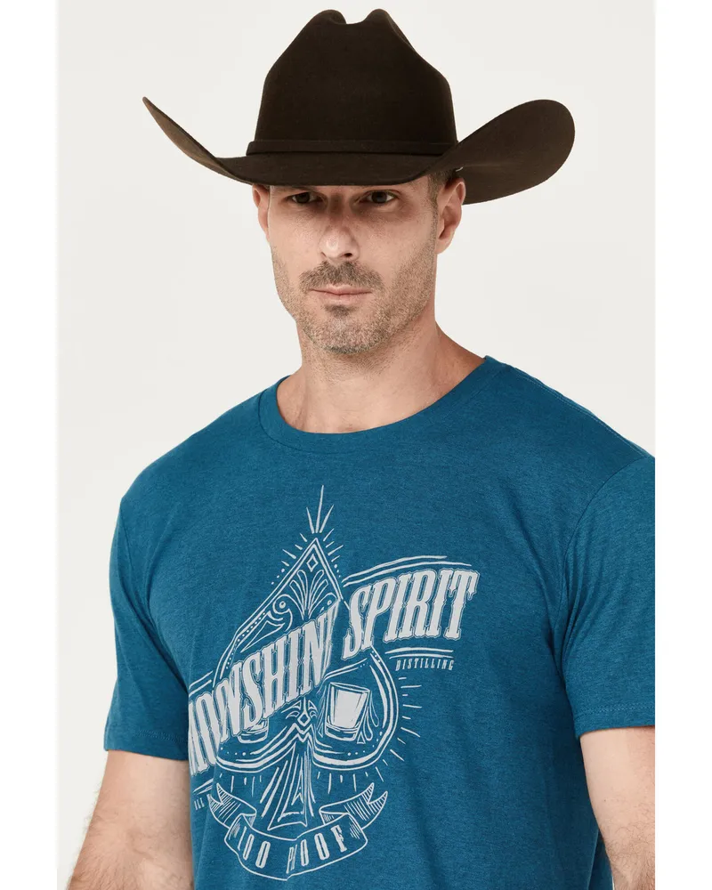 Moonshine Spirit Men's Spade Glass Short Sleeve Graphic T-Shirt