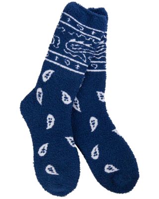 World's Softest Women's Navy Cozy Bandana Socks