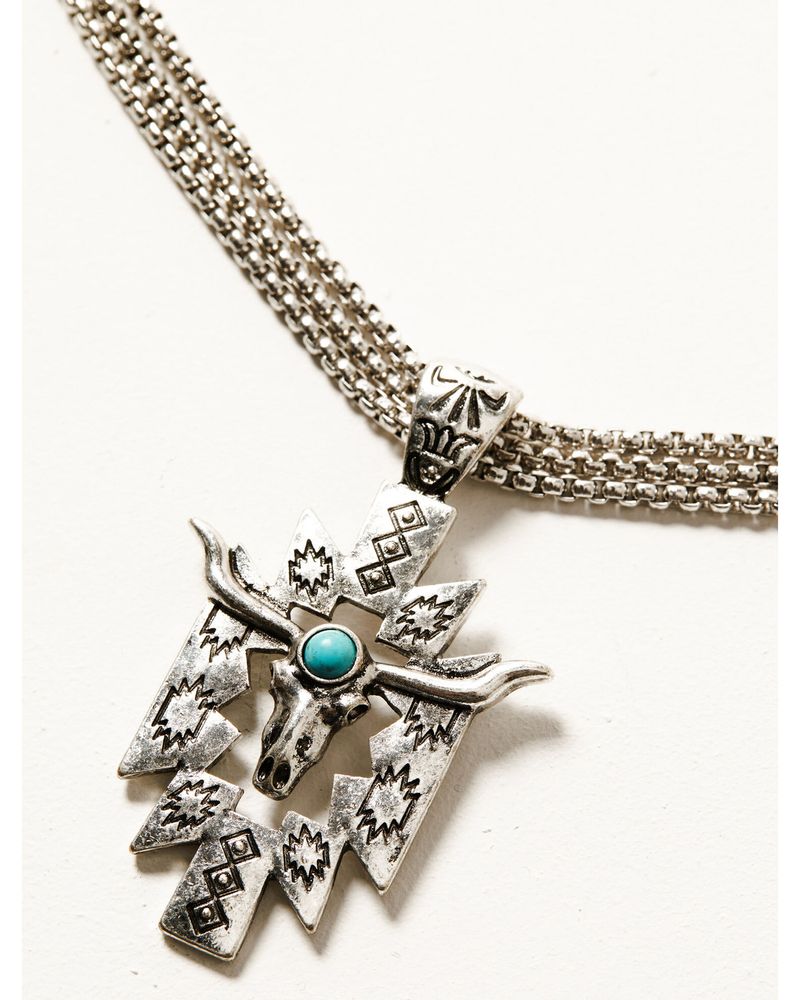 Shyanne Women's Silver Dakota Longhorn Necklace