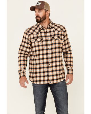Moonshine Spirit Men's Sundance Southwestern Plaid Long Sleeve Snap Western Flannel Shirt