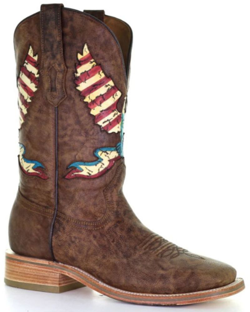 Women's Distressed Leather Boots With Eagle Embroidery – Texas