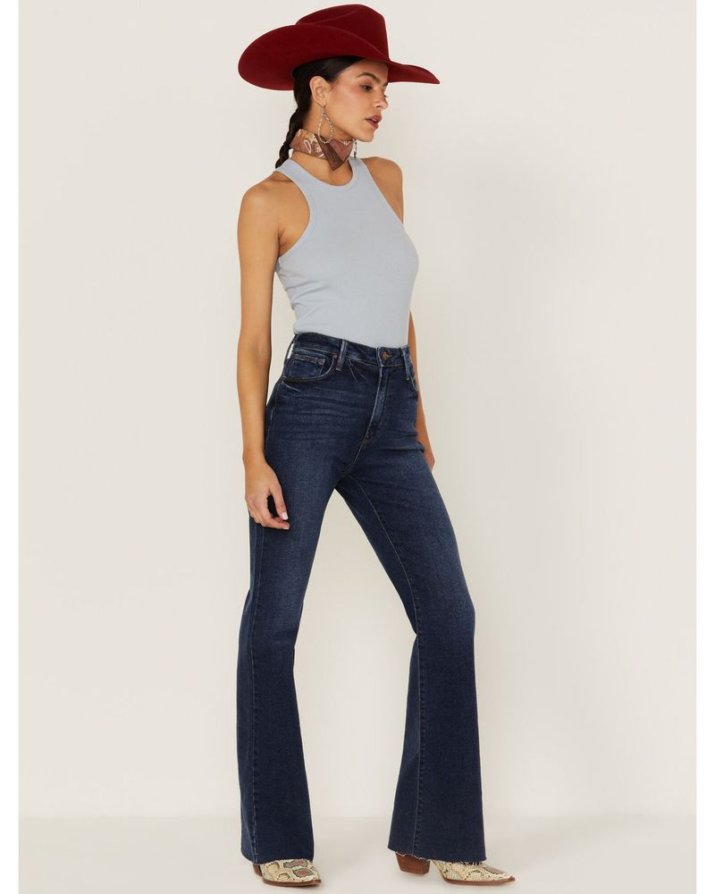 80S Vintage Long Big Bell Bottom Flare Jeans For Women Mom High
