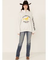 Paramount Network's Yellowstone Women's Grey 1/4 Zip Horse Graphic Pullover Sweatshirt