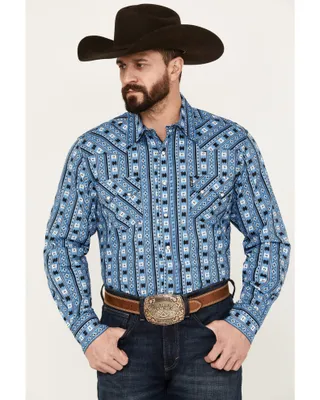 Cinch Men's Southwestern Print Long Sleeve Western Snap Shirt