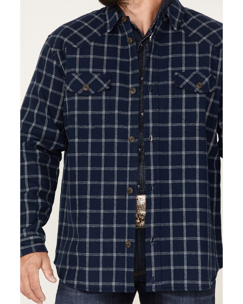 Cody James Men's Ghost Tree Plaid Button Down Sherpa Bonded Western Flannel Shirt Jacket