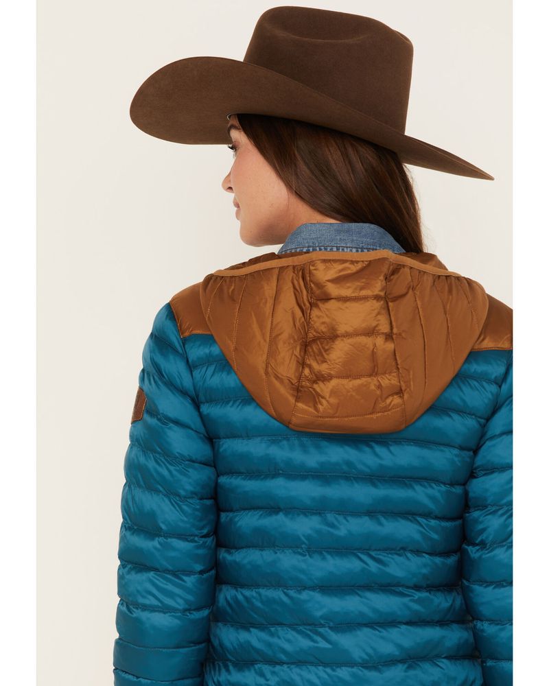 Cinch Women's Quilted Western Color Block Hooded Jacket
