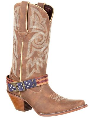 Durango Women's American Flag Buckle Western Boots