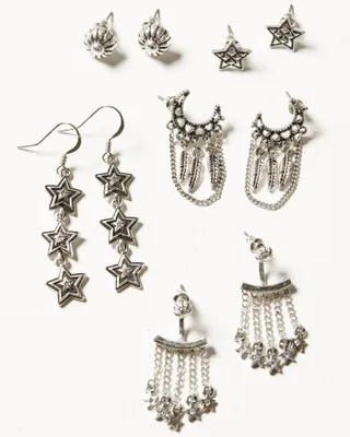 Idyllwind Women's 5-piece Silver Fleetwood Earrings Set