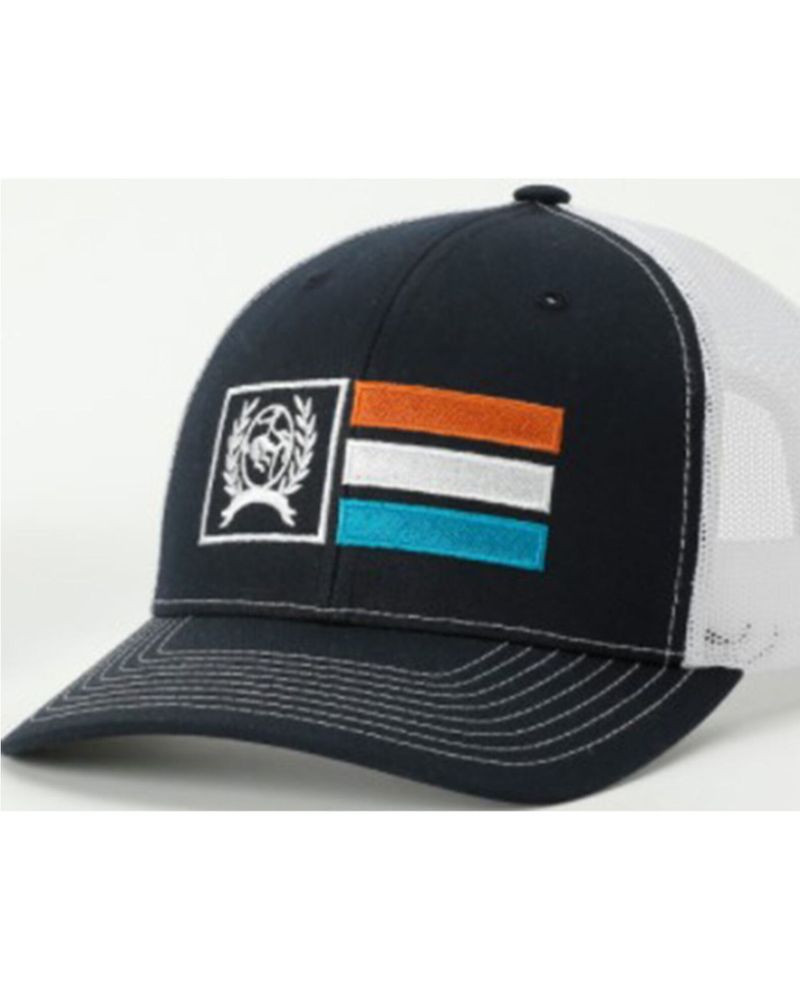 Cinch Men's Three Stripes Logo Embroidered Mesh Back Trucker Cap
