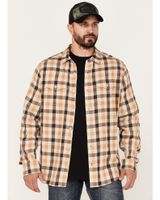 Brothers & Sons Men's Plaid Print Long Sleeve Button Down Flannel Shirt