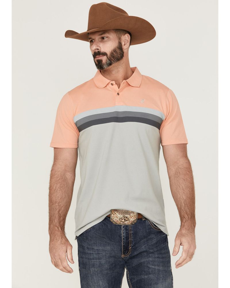 HOOey Men's Maverick Pique Stripe Short Sleeve Polo Shirt