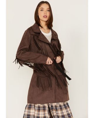 Powder River Outfitters Women's Suede Fringe Coat