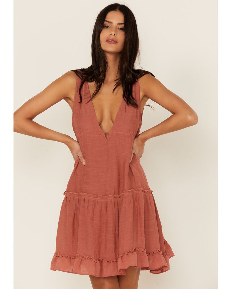 v neck babydoll dress