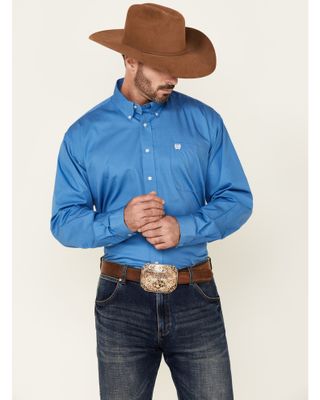 Cinch Men's Solid Long Sleeve Button-Down Western Shirt