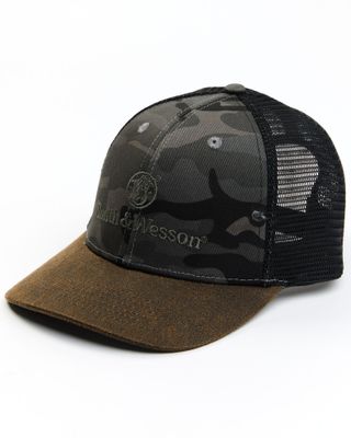 Smith & Wesson Men's Camo Embroidered Logo Mesh Back Cap
