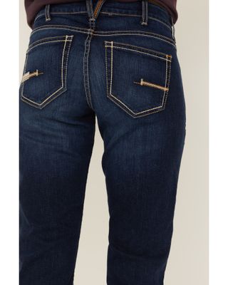 Ariat Women's Rebar Camden Medium Wash Flex Riveter Double Front Slim Leg Work Jeans