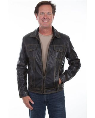 Scully Leatherwear Men's Black Vintage Leather Jacket